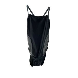 Speedo Pro LT Swimsuit One Piece Womens Size 6 Black & Gray Scoop Cross Back